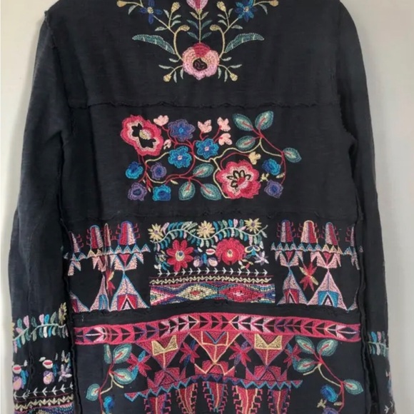 Johnny Was Biya floral Embroidered Cardigan Boho duster Klori wrap Size S - Picture 3 of 8